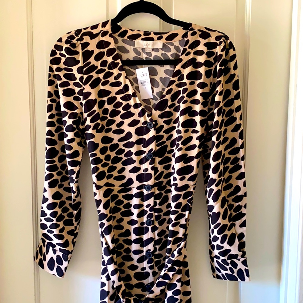 NWT Loft midi-length animal print dress- Sz 4